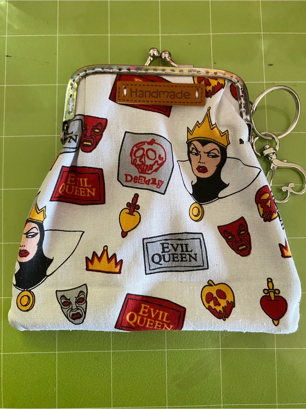 Disney Evil Queen Handmade Coin Purse - White with Red & Yellow Accents